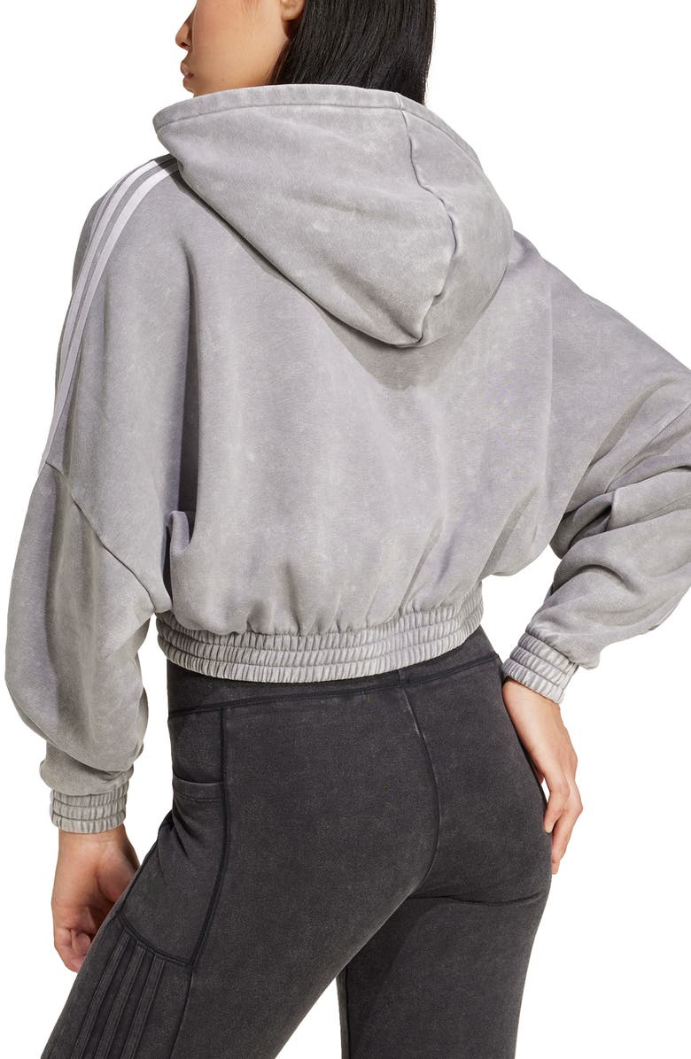 adidas Washed Cropped Hoodie, Alternate, color, 