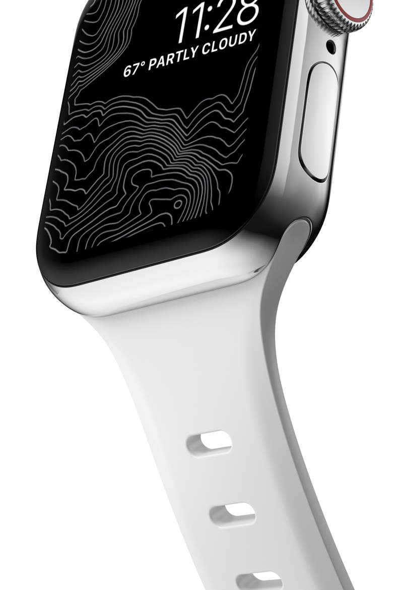 Sport Slim FKM Rubber 41mm Apple Watch® Watchband, Alternate, color, WHITE