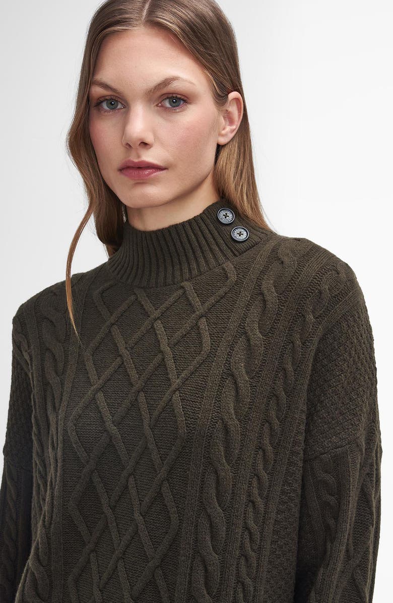 Barbour Clarence Long Sleeve Wool Blend Sweater Dress, Alternate, color, Olive Green