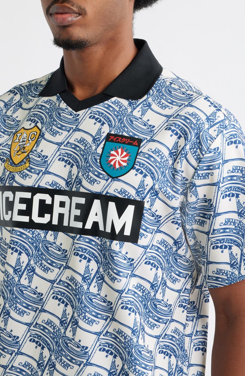 ICECREAM Stacks Soccer Jersey, Alternate, color, Antique White