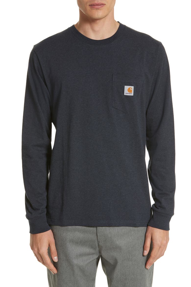 Pocket T-Shirt, Main, color, DARK NAVY HEATHER
