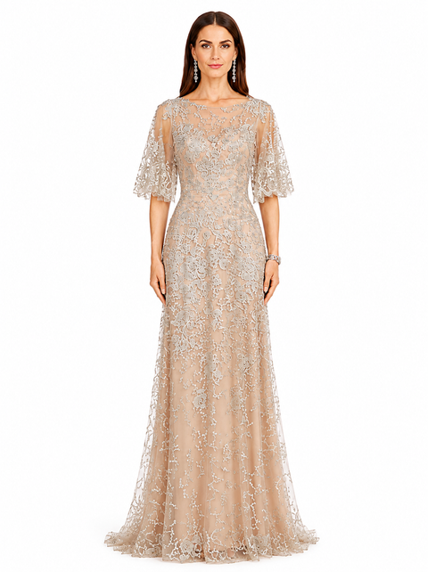 Cape Sleeve Mother's Gown