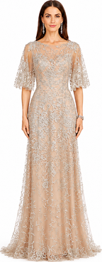 LARA New York Cape Sleeve Mother's Gown