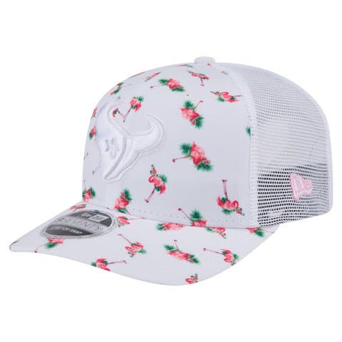 Men's New Era White Houston Texans Adventure Flamingo Pattern 9SEVENTY Stretch-Snap Hat