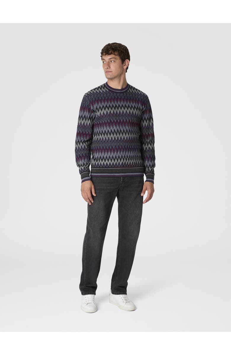 Missoni Crew Neck Sweater With 3d Zigzag Pattern, Alternate, color, Multicoloured