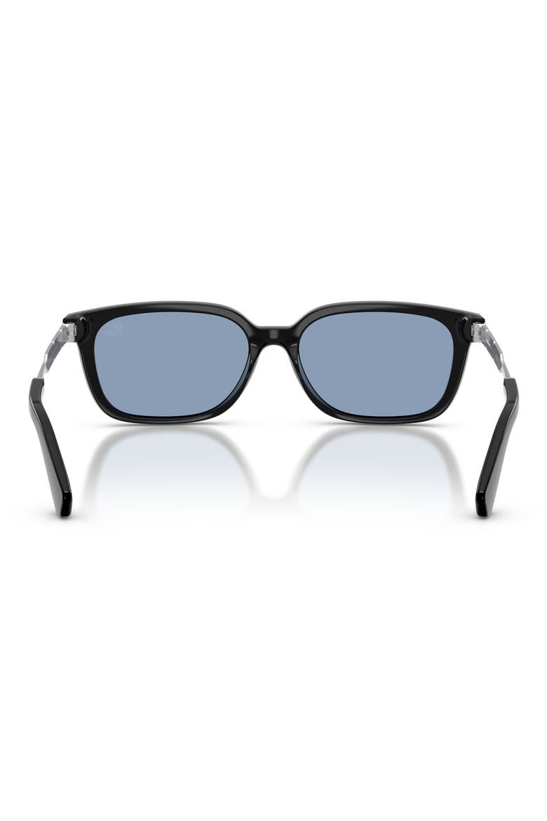 54mm Rectangular Sunglasses, Alternate, color, BLACK / LIGHT BLUE