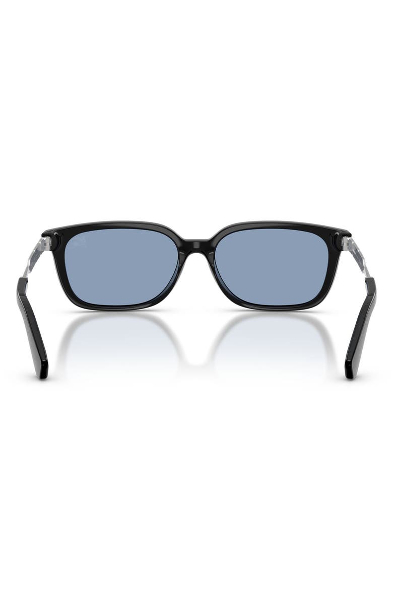Burberry 54mm Rectangular Sunglasses, Alternate, color, Black / Light Blue