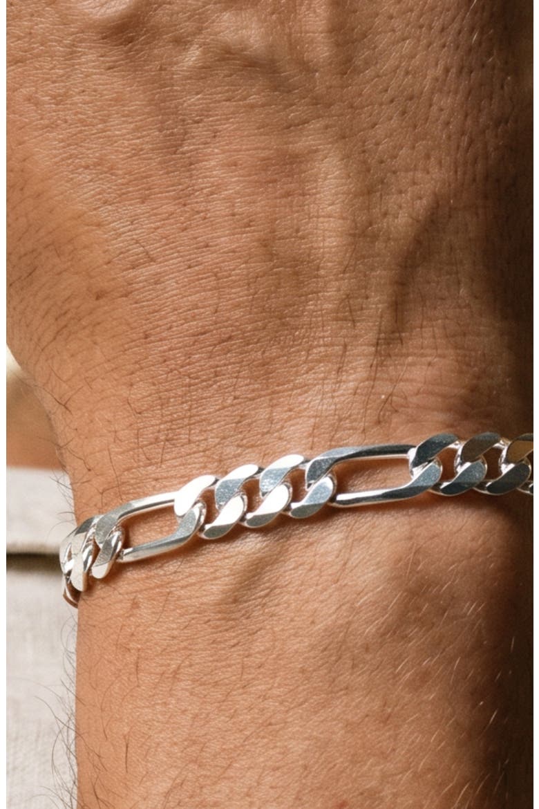 Men's Figaro Chain Bracelet, Alternate, color, SILVER