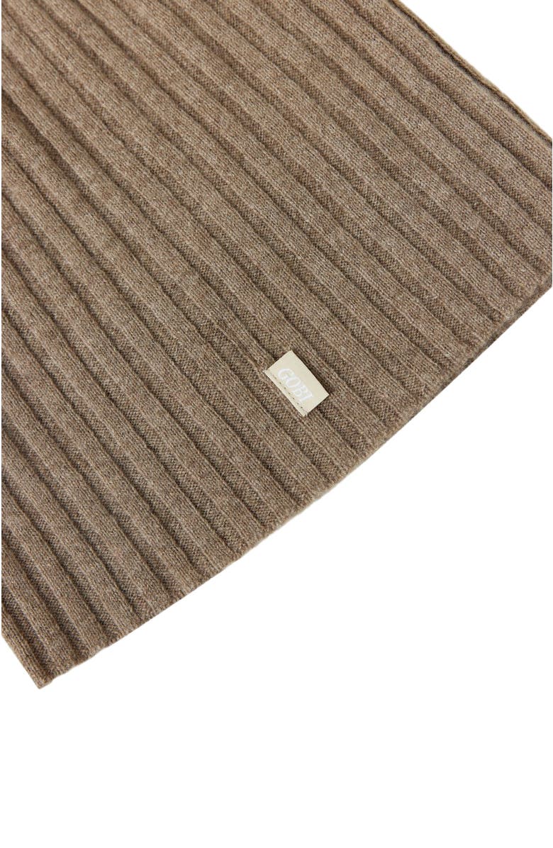 GOBI Mongolian Cashmere Cashmere Rib Knit Hat, Alternate, color, Taupe