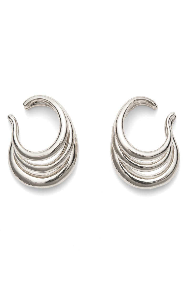 Lady Grey Triple Layer Ear Cuffs, Alternate, color, Silver