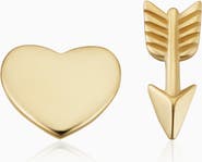 Oradina 14K Yellow Gold Cupid Studs