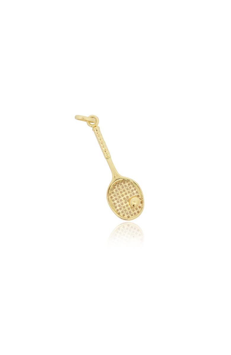 The Lovery Fine Jewelry Gold Tennis Racket Charm, Main, color, Yellow Gold