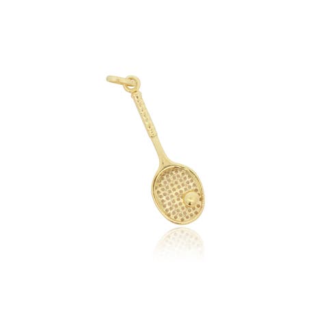 Gold Tennis Racket Charm