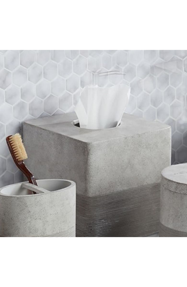 ROSELLI TRADING COMPANY City Line Tissue Box Cover, Alternate, color, Grey