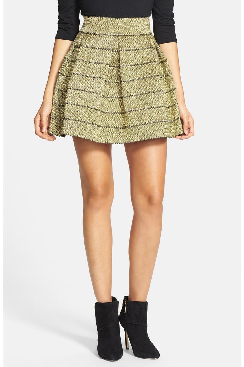 Metallic Pleated Skirt, Main, color, METALLIC GOLD