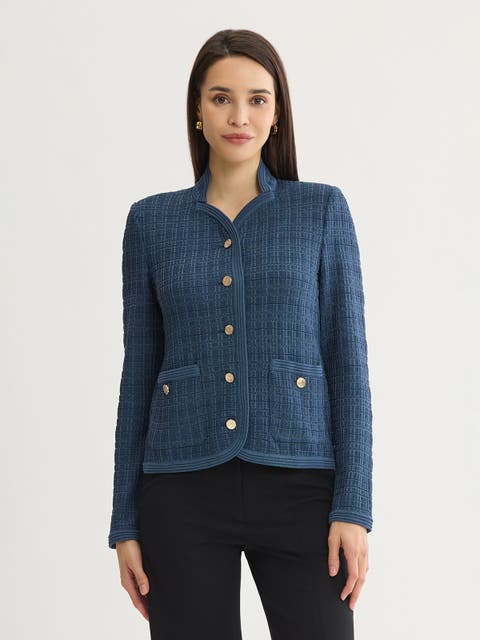 Tonal Tweed Knit Jacket