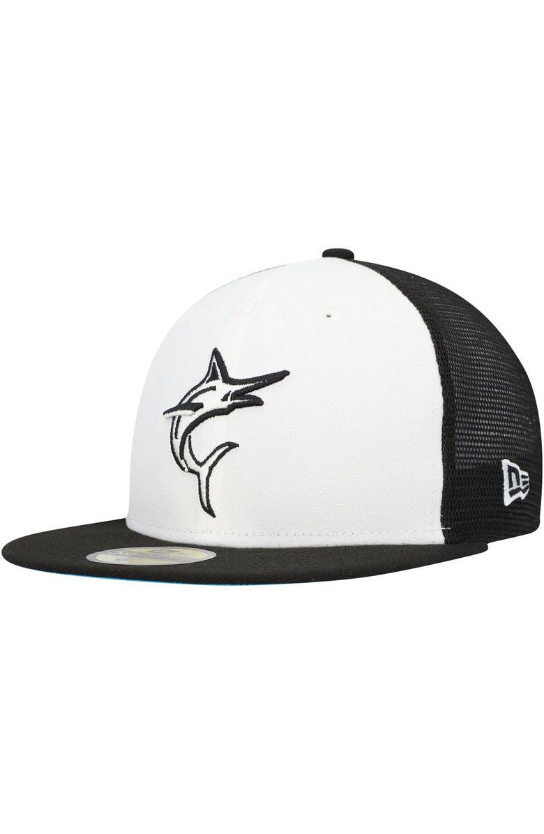 New Era Men's New Era White/Black Miami Marlins 2023 On-Field Batting Practice 59FIFTY Fitted Hat, Main, color, White