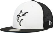 New Era Men's New Era White/Black Miami Marlins 2023 On-Field Batting Practice 59FIFTY Fitted Hat