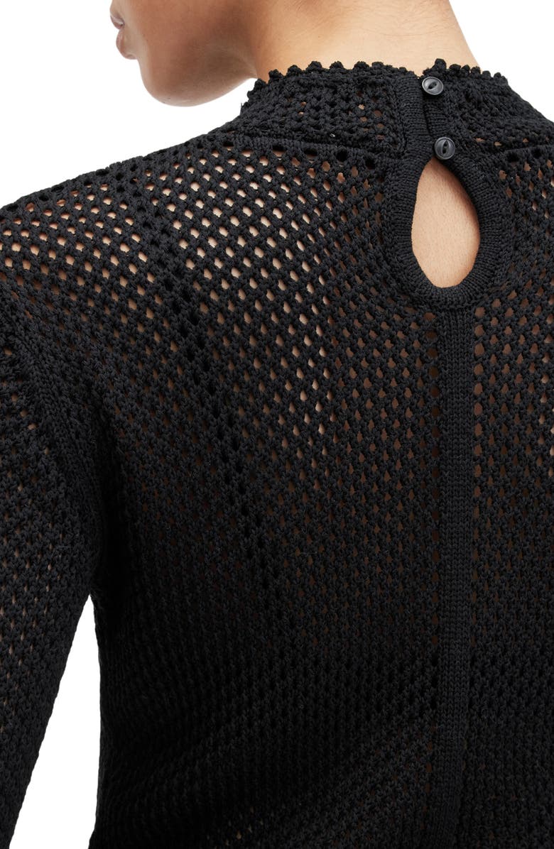 AllSaints Avril Open Stitch Sweater, Alternate, color, Black