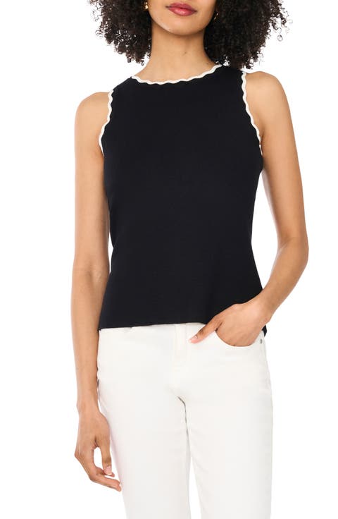 Scallop Tip Sweater Tank