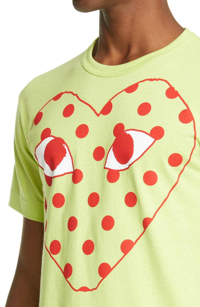Comme des Garçons PLAY Polka Dot Heart Graphic Tee, Alternate, color, 