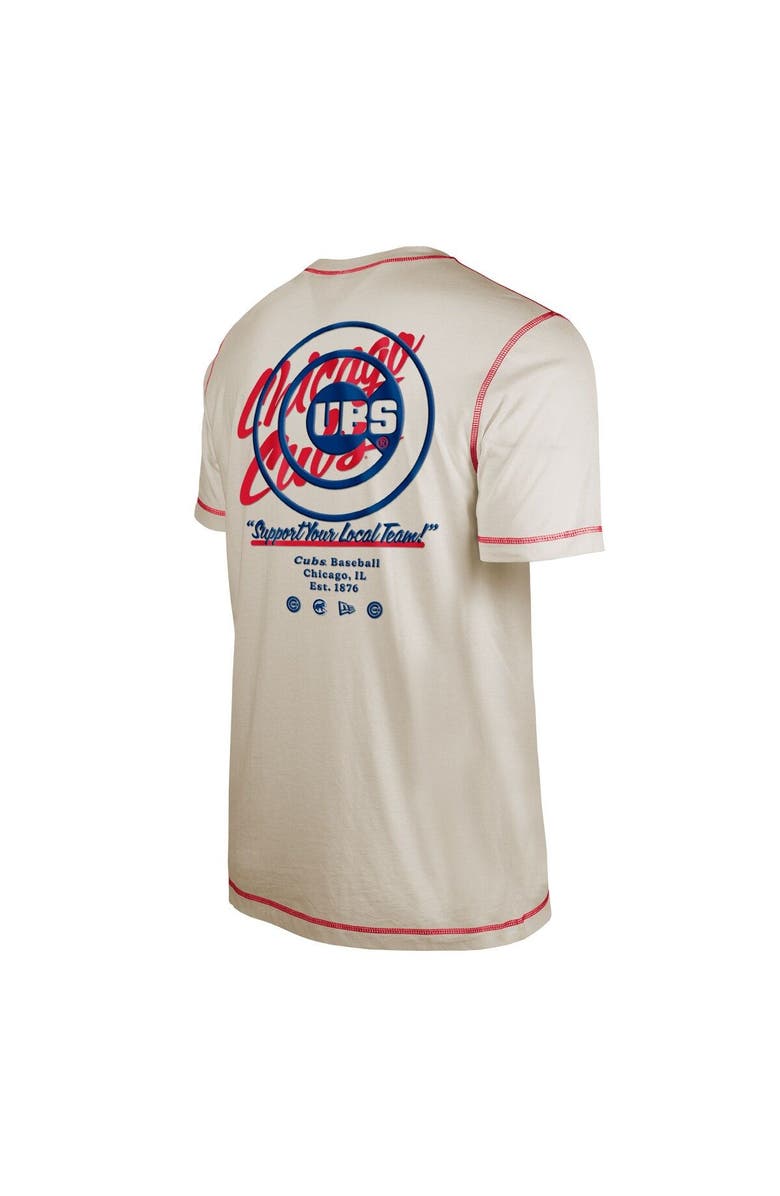 New Era Men's New Era Cream Chicago Cubs Team Split T-Shirt, Alternate, color, 