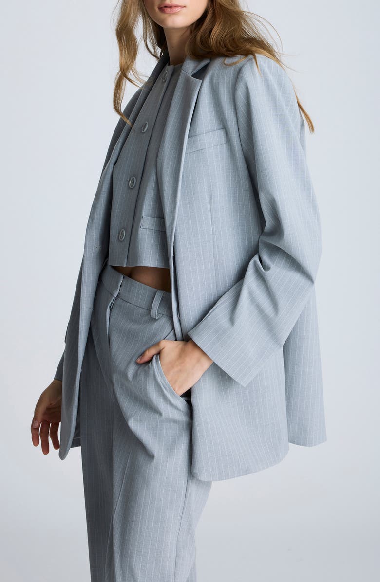 Kenneth Cole Oversize Pinstripe Boyfriend Blazer, Alternate, color, 