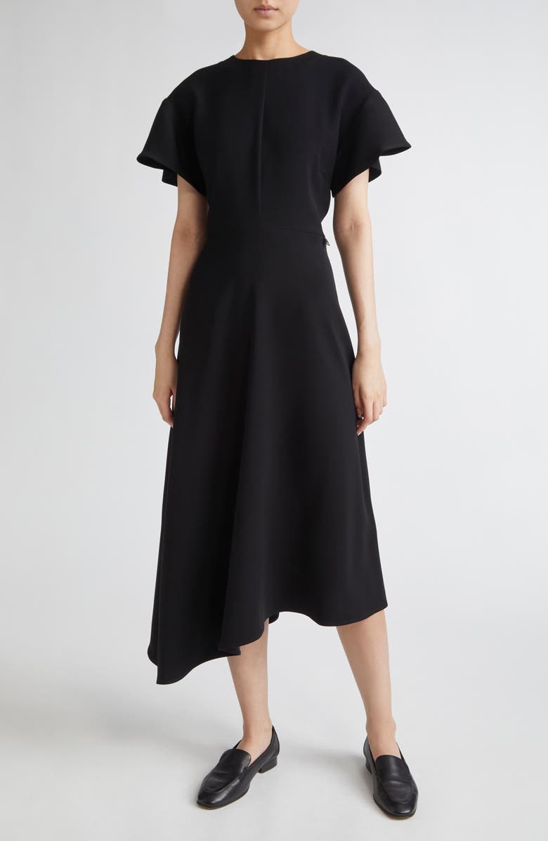 Herno Asymmetric Cady Dress, Main, color, Nero