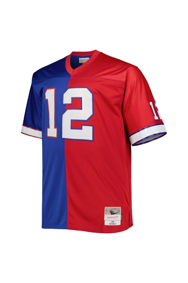Men's Mitchell & Ness Jim Kelly Royal/Red Buffalo Bills Big & Tall Split Legacy Retired Player Replica Jersey, Alternate, color, Royal