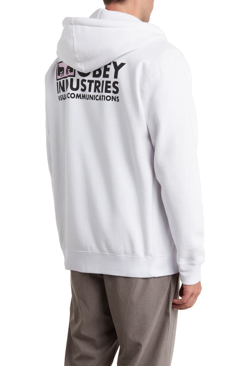 Obey Communications Zip Hoodie, Alternate, color,