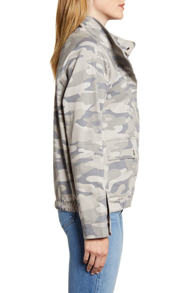 Camo Print Stretch Cotton Jacket (Nordstrom Exclusive), Alternate, color, SAND