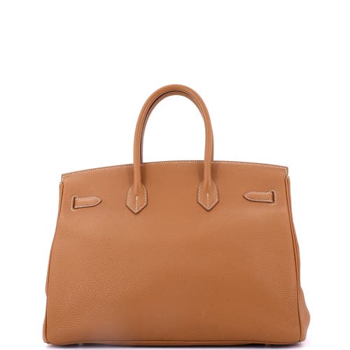 Pre-owned Hermes  Hermes Birkin Handbag Brown Togo With Palladium Hardware 35 In Brown