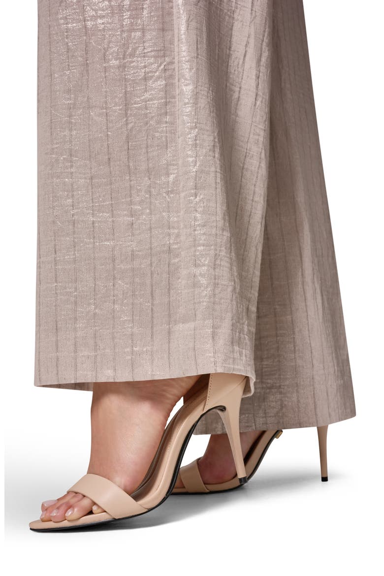 Shine Pinstripe Wide Leg Pants, Alternate, color, SISAL/ CANYON