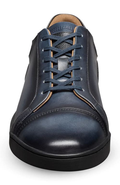 Allen Edmonds Chambers Croc Embossed Cap Toe Sneaker In Blue