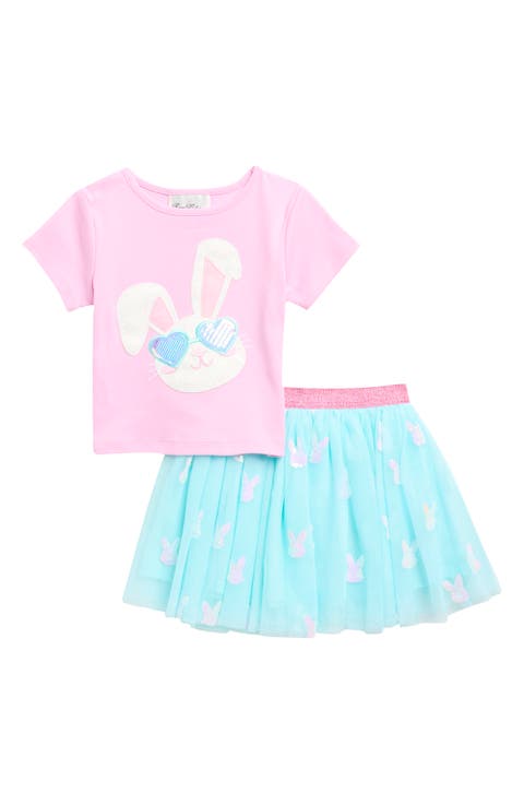 Kids' Bunny Sunglasses Tee & Skirt Set (Little Kid)