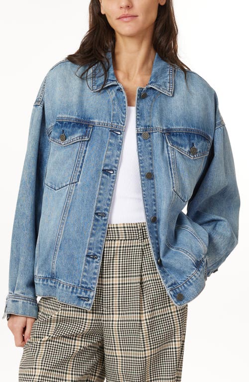 Scotch & Soda Oversized Crop Denim Jacket In Blue