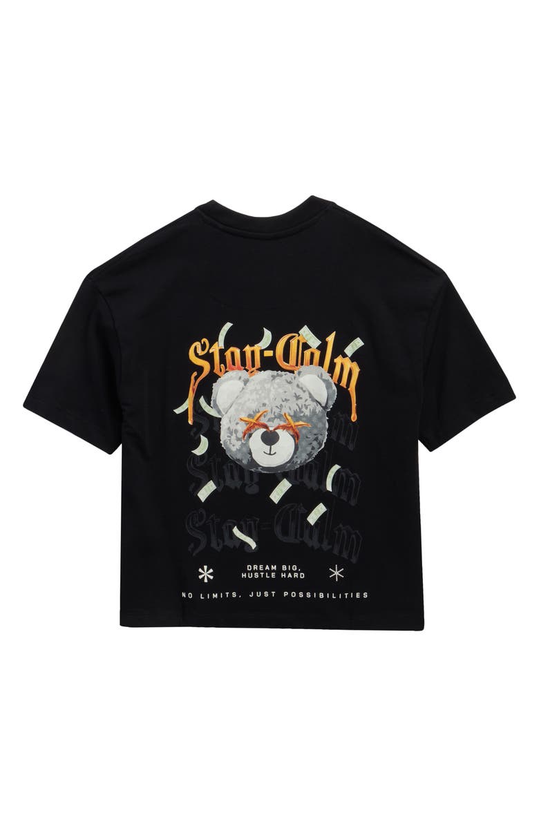 DENIM AND FLOWER Kids' Bear Cotton Graphic T-Shirt, Alternate, color, Black