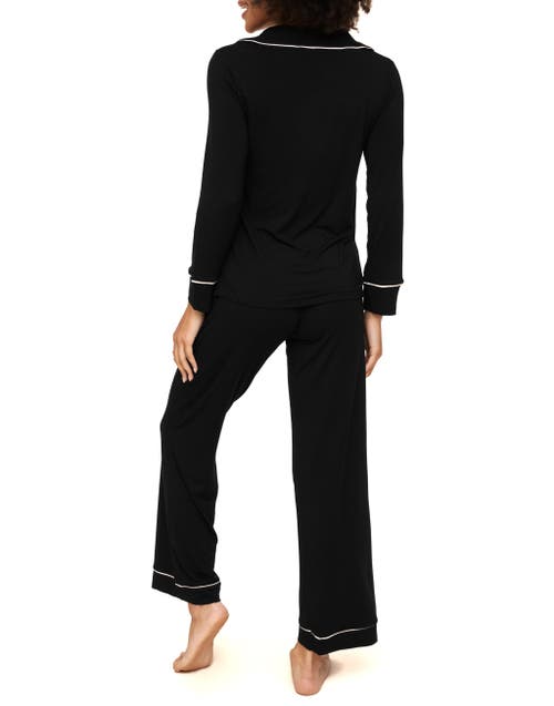 Adore Me Matilda Knit Pajama Set In Black