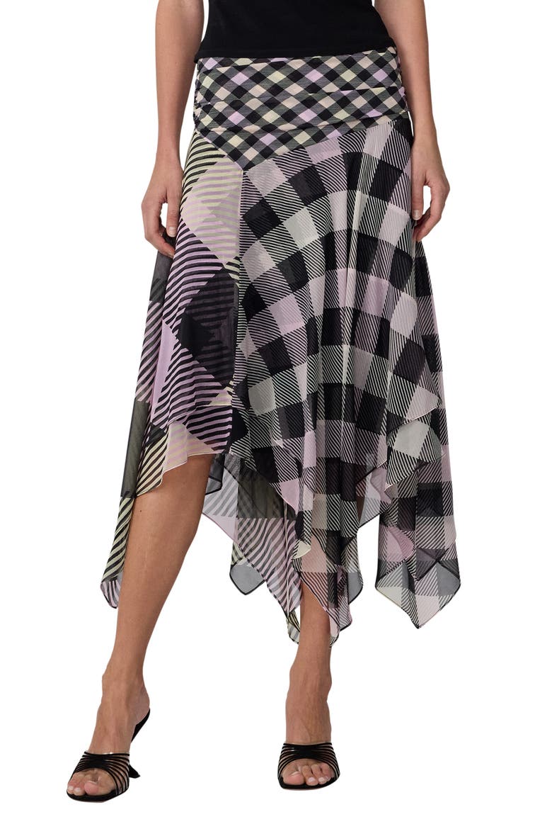 Margot Silk Handkerchief Hem Midi Skirt, Main, color, HIGHLAND