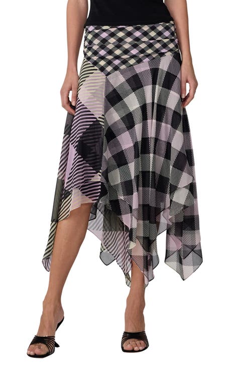 Margot Silk Handkerchief Hem Midi Skirt