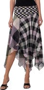 Diane von Furstenberg Margot Silk Handkerchief Hem Midi Skirt