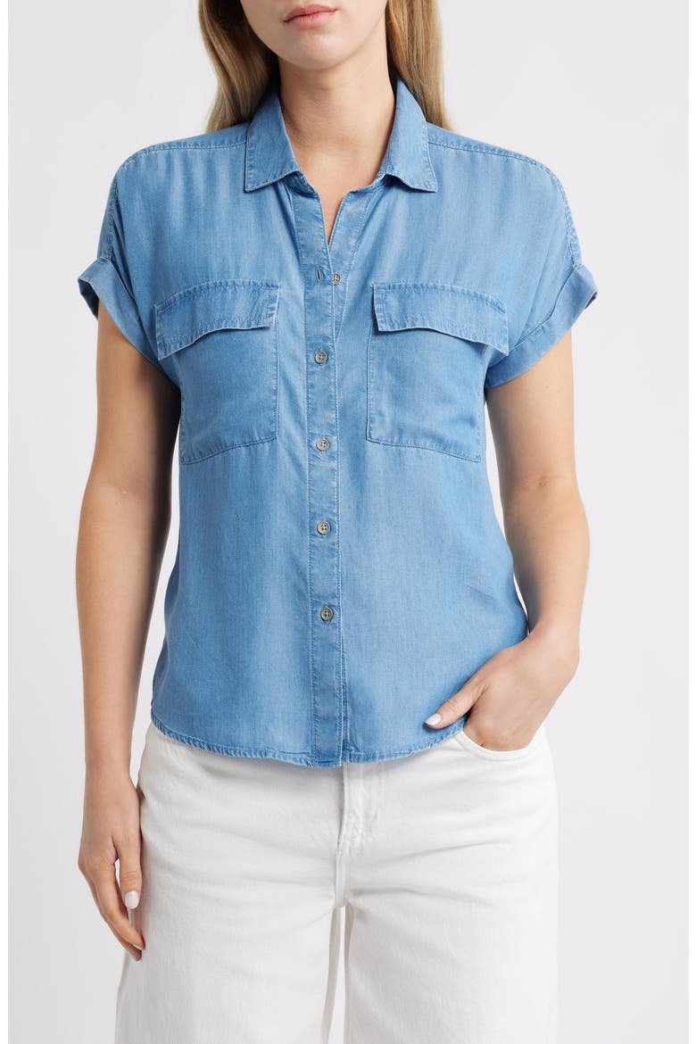 Beatrix Denim Button-Up Shirt, Main, color, MEDIUM WASH