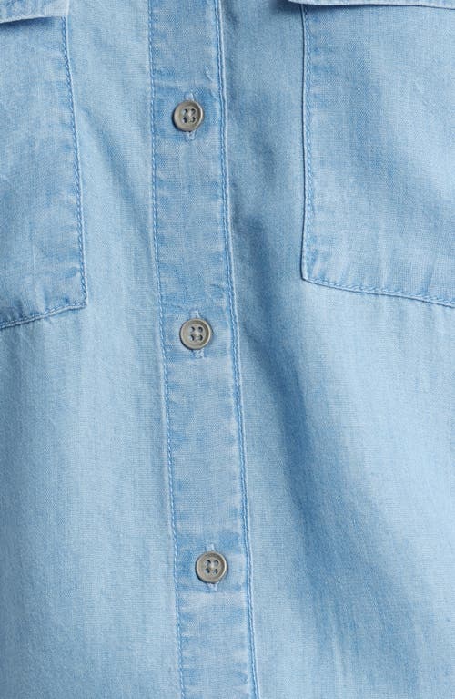 Beachlunchlounge Beatrix Denim Button-up Shirt In Blue