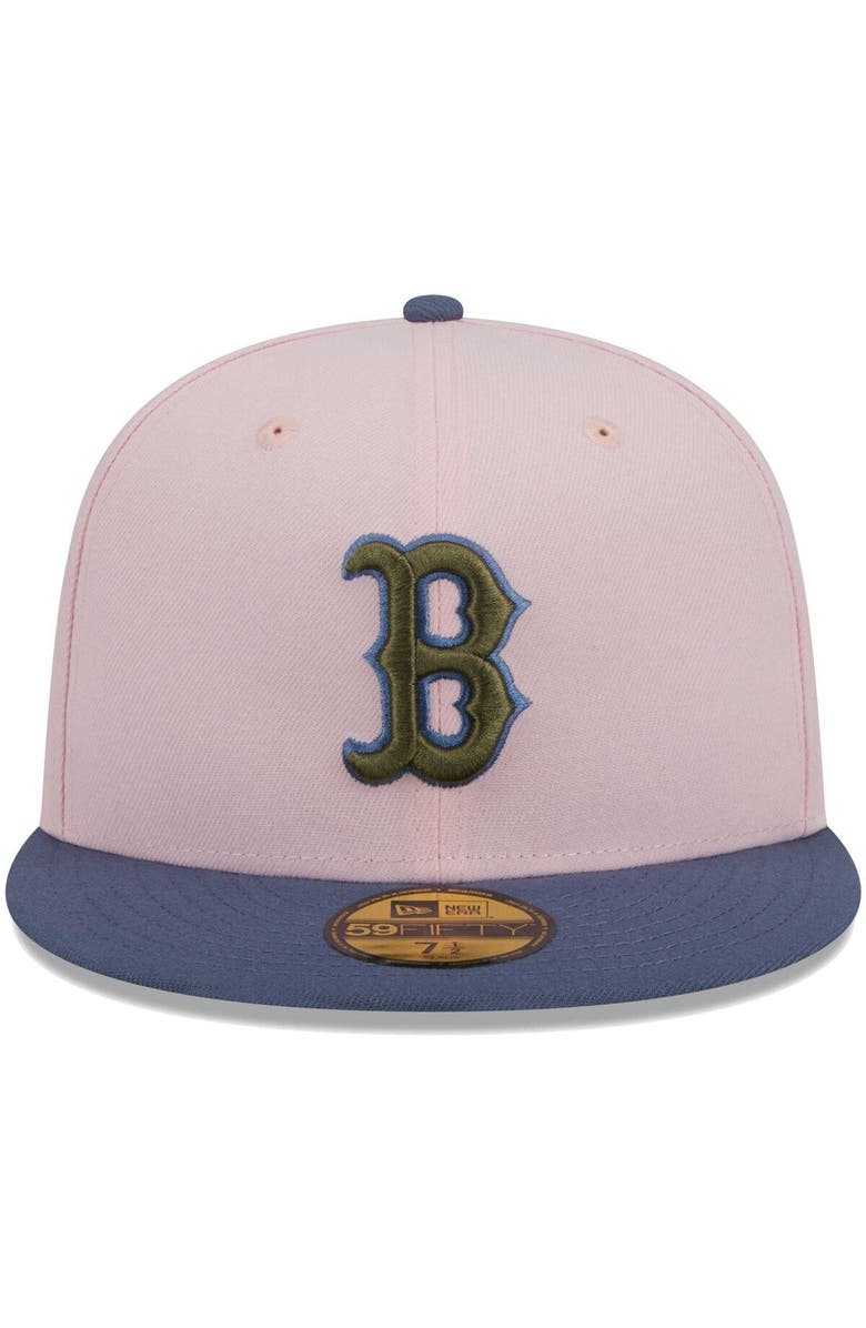 New Era Men's New Era Pink/Blue Boston Red Sox Olive Undervisor 59FIFTY Fitted Hat, Alternate, color, Pink