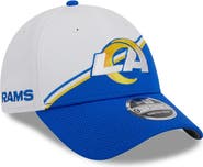 New Era Men's New Era White/Royal Los Angeles Rams 2023 Sideline 9FORTY Adjustable Hat