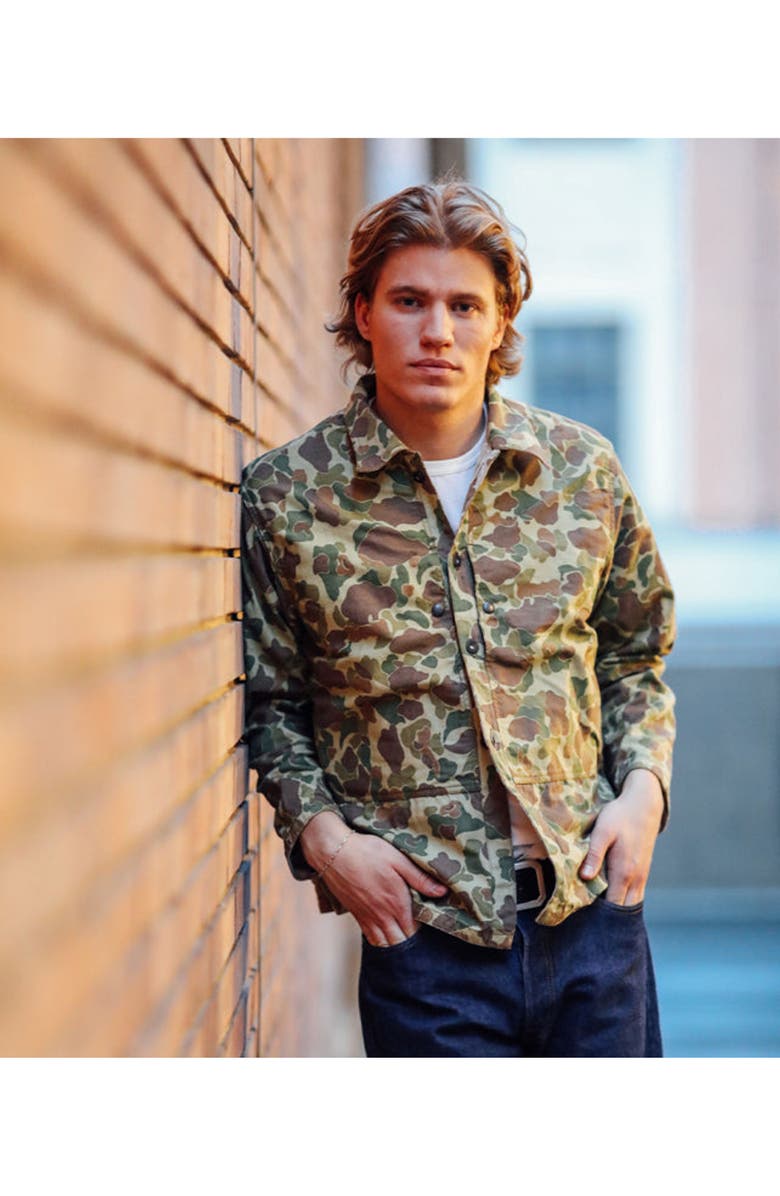 Fortela Frog Cotton Camouflage Overshirt, Alternate, color, Green