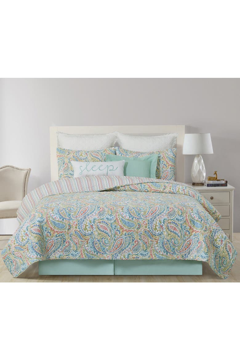 Maisie Paisley Cotton Quilt Set  - Reversible and Machine Washable, Alternate, color, Pink