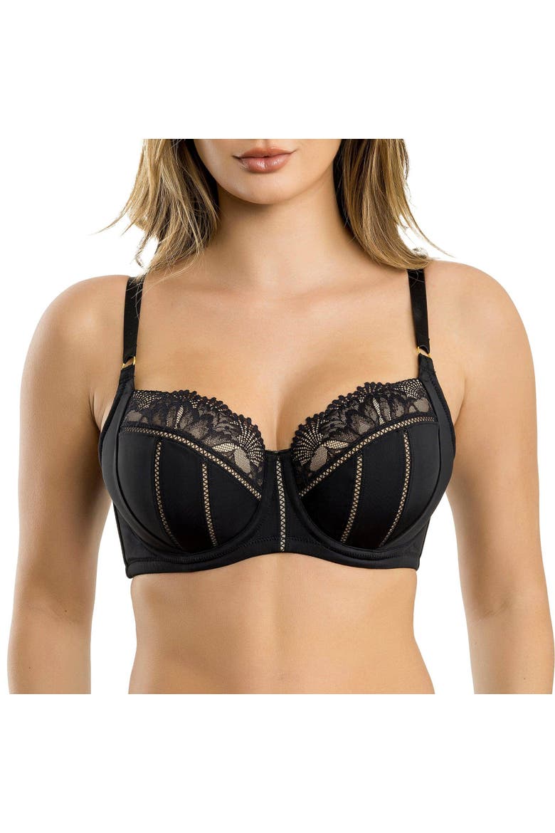 Charlene Padded Balconette Bra, Main, color, Black