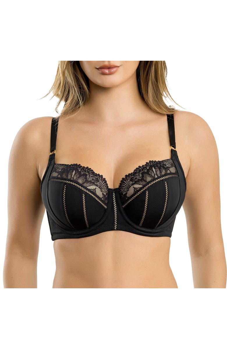 Parfait Charlene Padded Balconette Bra, Main, color, Black