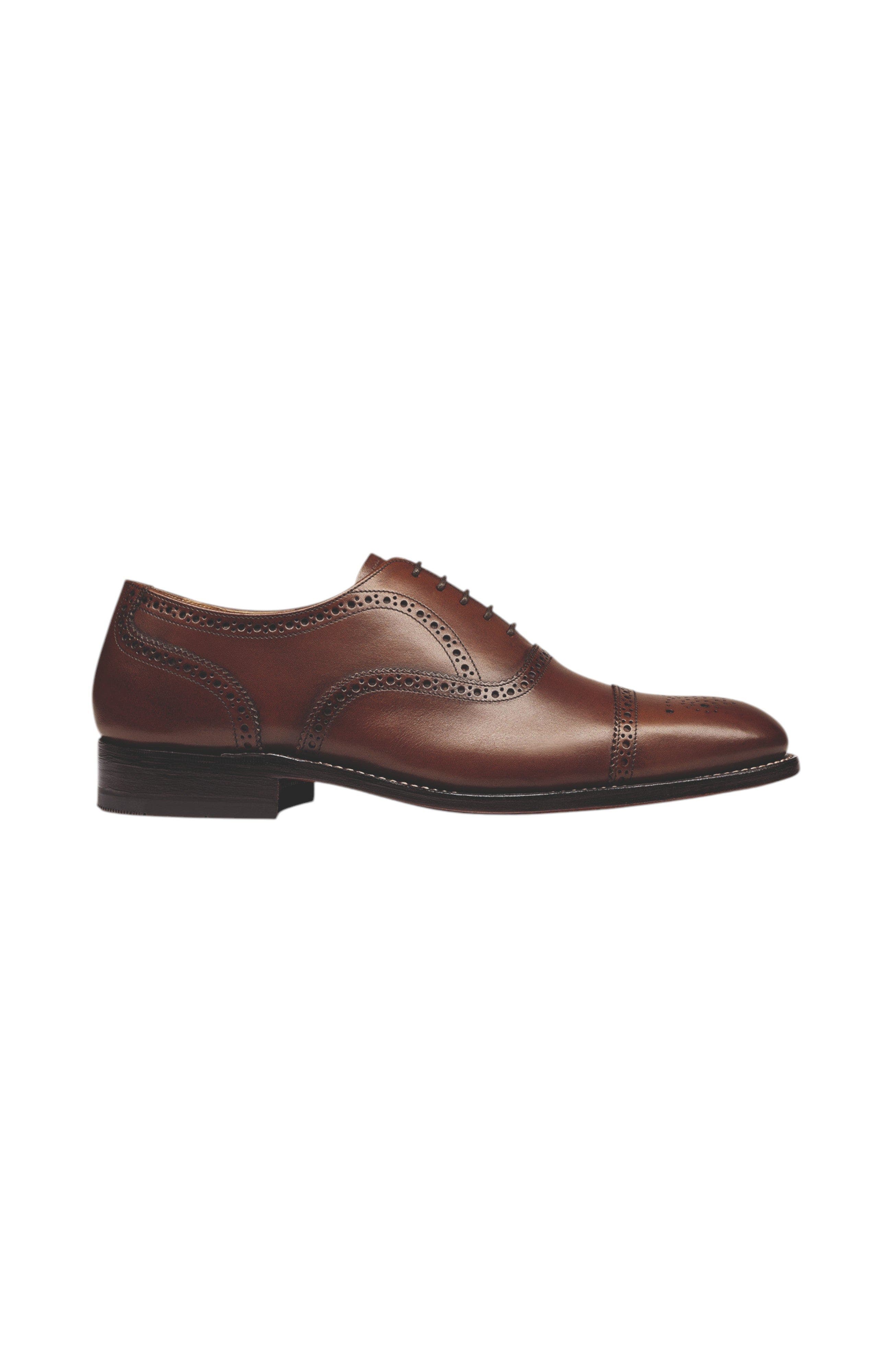 Leather Oxford Brogue Shoes, Alternate, color, Chestnut Brown